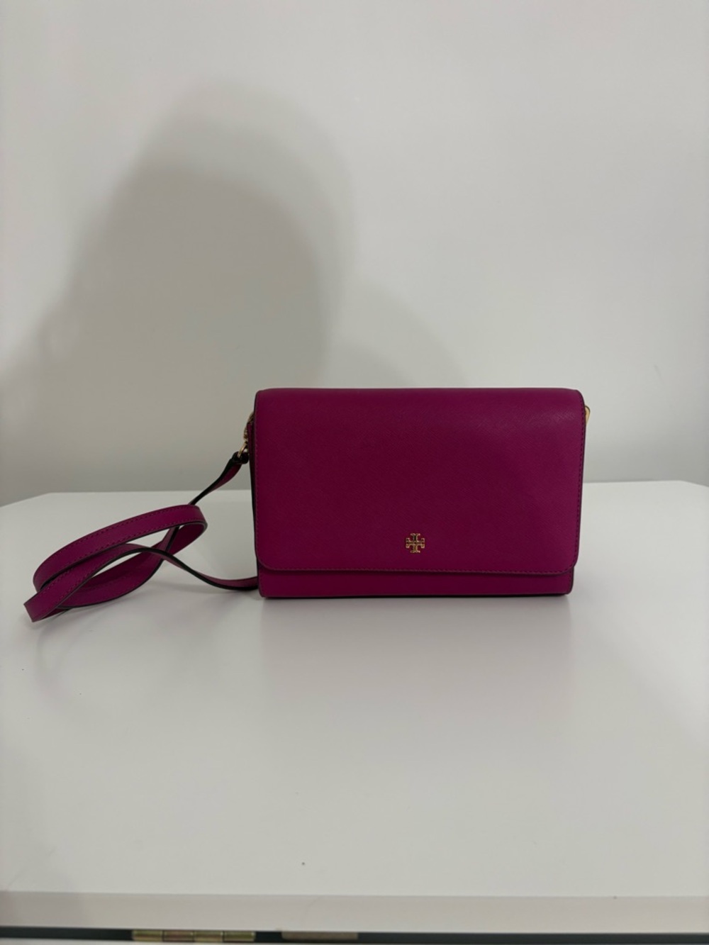 Tory Burch Magenta Leather Crossbody Bag